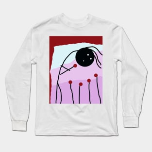 Kid Picking Flowers Stick Figure Long Sleeve T-Shirt